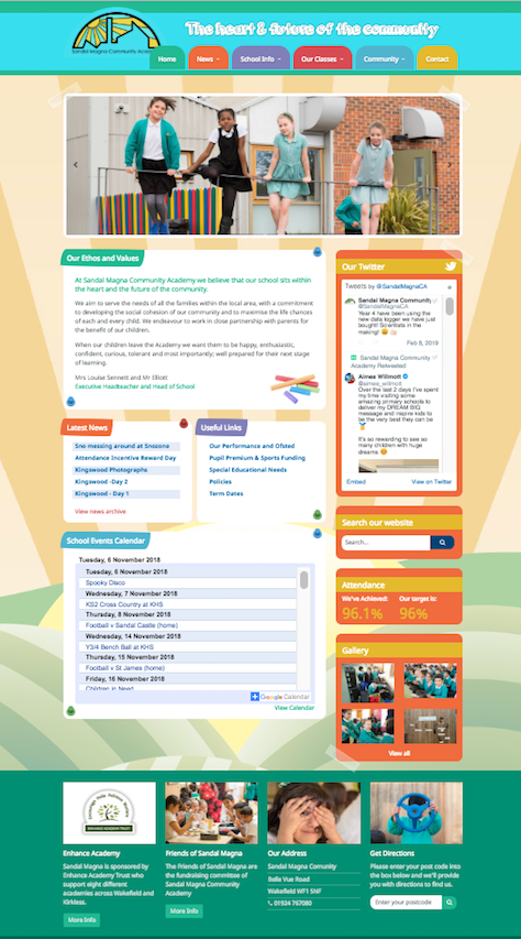 Sandal Magna Community Academy Website Refresh Screenshot